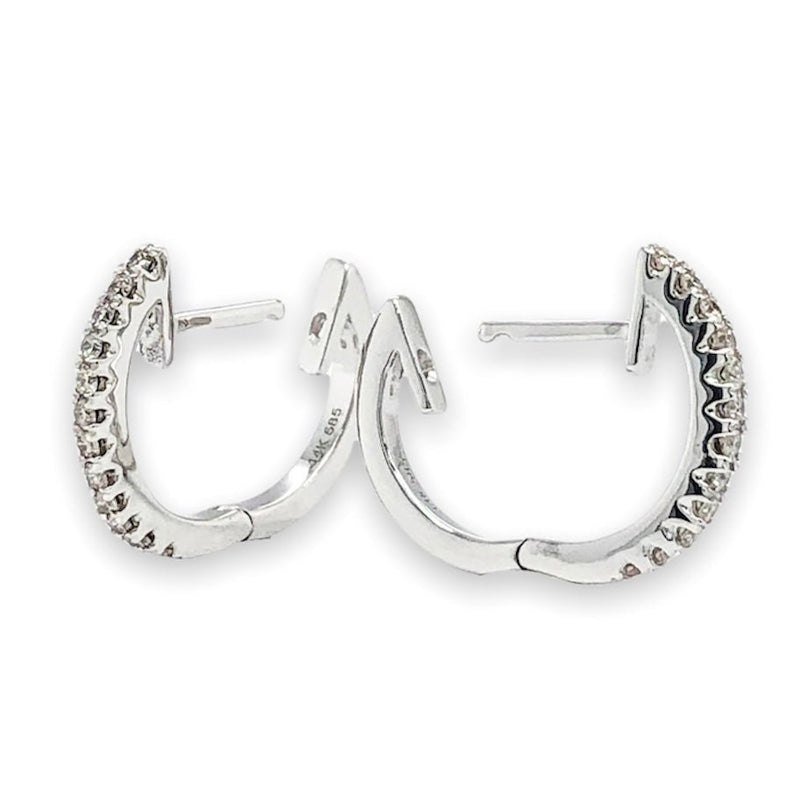 14K W Gold .20cttw Diamond Hoop Earrings - Walter Bauman Jewelers