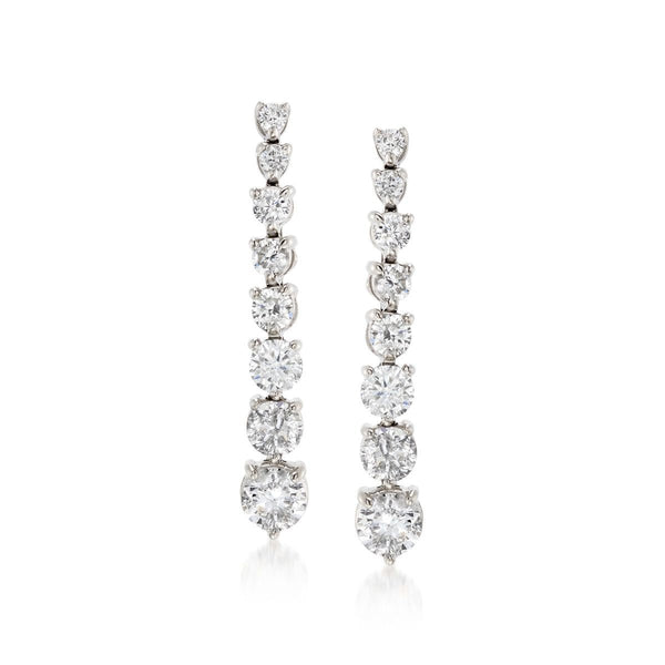 14K W Gold 2.15cttw Graduated Diamond Drop Earrings - Walter Bauman Jewelers