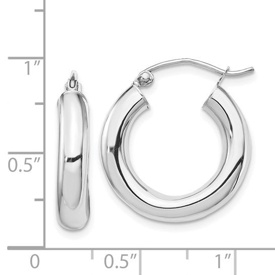 14K W Gold 21mm High Polished Hoop Earrings - Walter Bauman Jewelers