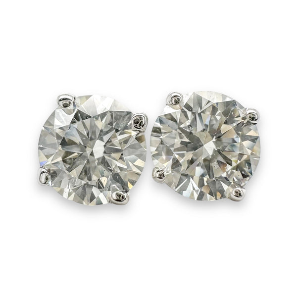 14K W Gold 2.23ctw Lab-Created Diamond Stud Earrings F/VS2 - Walter Bauman Jewelers
