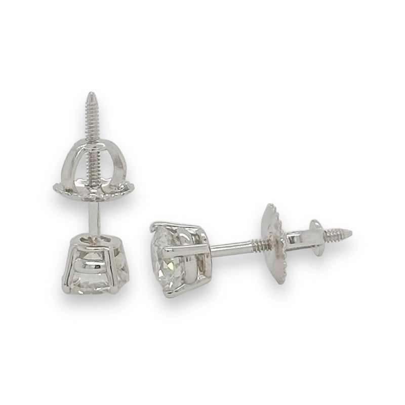 14K W Gold 2.27ctw Lab-Created Diamond Stud Earrings F/VS2 - Walter Bauman Jewelers
