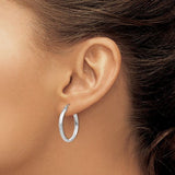 14K W Gold 2.6mm Hoop Earrings - Walter Bauman Jewelers