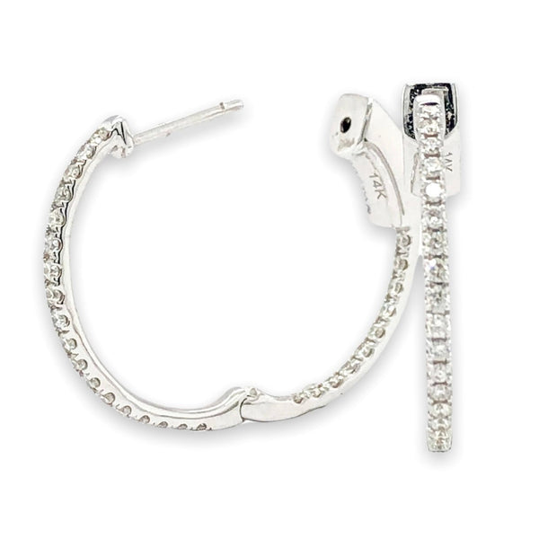 14K W Gold 2cttw Diamond Hoop Earrings - Walter Bauman Jewelers