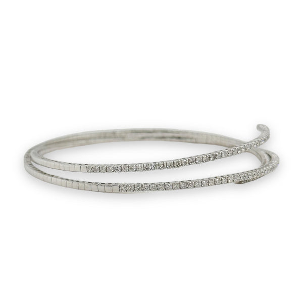 14K W Gold 2cttw H/SI2 Flexible Diamond Wrap Bracelet - Walter Bauman Jewelers