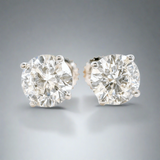 14K W Gold 2ctw Diamond Stud Earrings SI2/J - Walter Bauman Jewelers