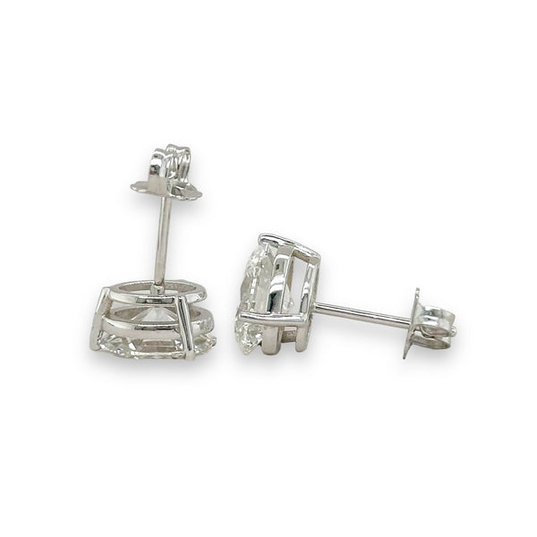 14K W Gold 3.13ctw F/VS1 Oval Lab-Created Diamond Earrings - Walter Bauman Jewelers