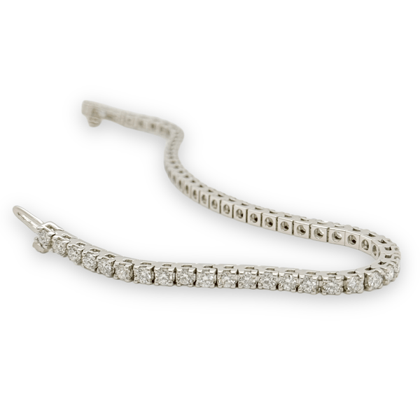 14K W Gold 3.56ctw Lab Created Tennis Bracelet SI1/H - Walter Bauman Jewelers
