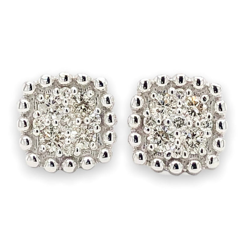 14K W Gold .35cttw Diamond Cluster Earrings - Walter Bauman Jewelers