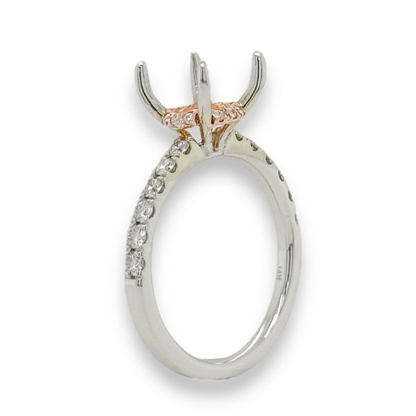 14K W Gold .38ctw H/SI2 Diamond Mounting - Walter Bauman Jewelers