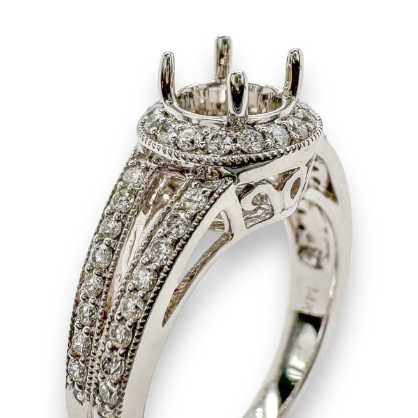 14K W Gold .42ctw H/SI1-2 Diamond Mounting - Walter Bauman Jewelers