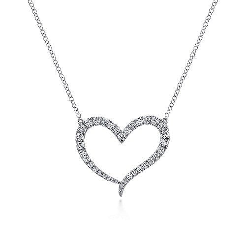 14K W Gold .50cttw Diamond Heart Pendant - Walter Bauman Jewelers