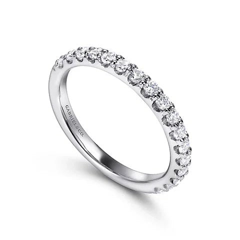 14K W Gold .50cttw Shared Prong Diamond Wedding Band - Walter Bauman Jewelers