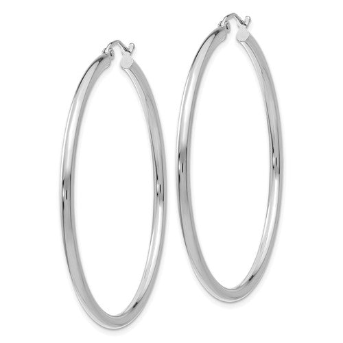 14K W Gold 50mm Hoop Earrings - Walter Bauman Jewelers