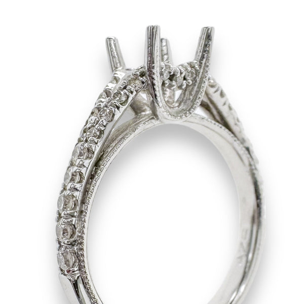 14K W Gold .55ctw H-I/SI1-2 Diamond Mounting - Walter Bauman Jewelers