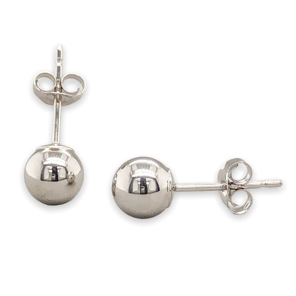 14K W Gold 5mm Ball Stud Earrings - Walter Bauman Jewelers