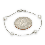 14K W Gold 6.25" Pearl Barcelet - Walter Bauman Jewelers