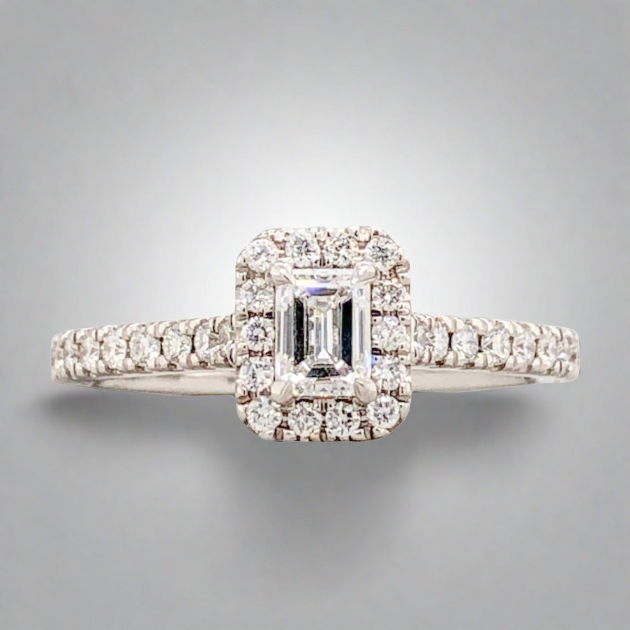Ec Diamond 14K W Gold 0.64cttw Emerald Cut Diamond Engagement Ring | Walter Bauman ...