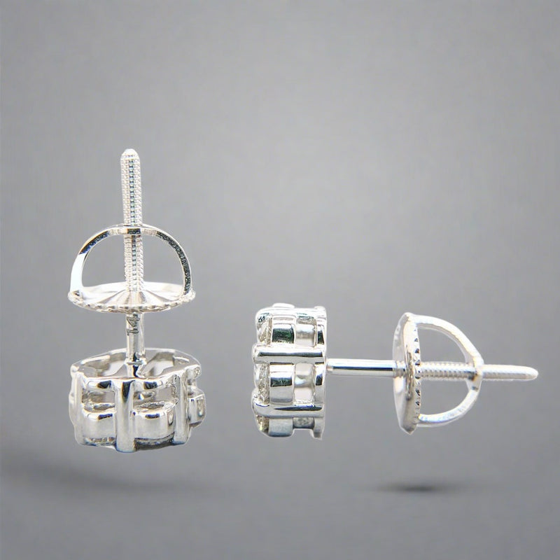 14K W Gold .70cttw Diamond Cluster Earrings - Walter Bauman Jewelers