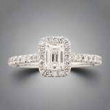 14K W Gold .85cttw EC Diamond Engagement Ring - Walter Bauman Jewelers