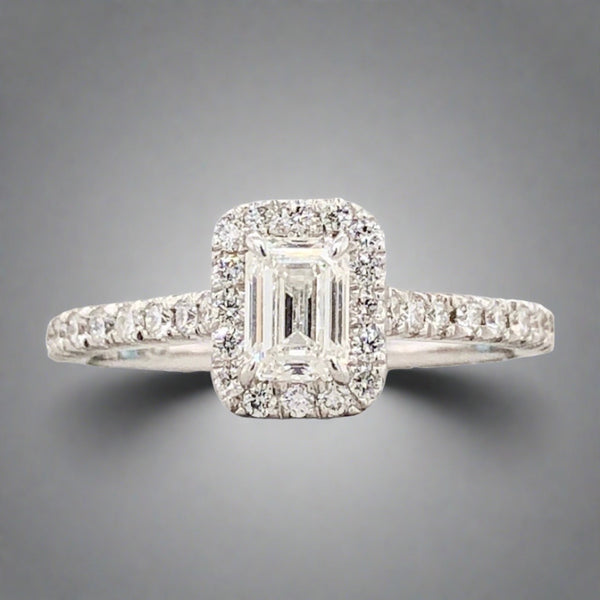 14K W Gold .85cttw EC Diamond Engagement Ring - Walter Bauman Jewelers