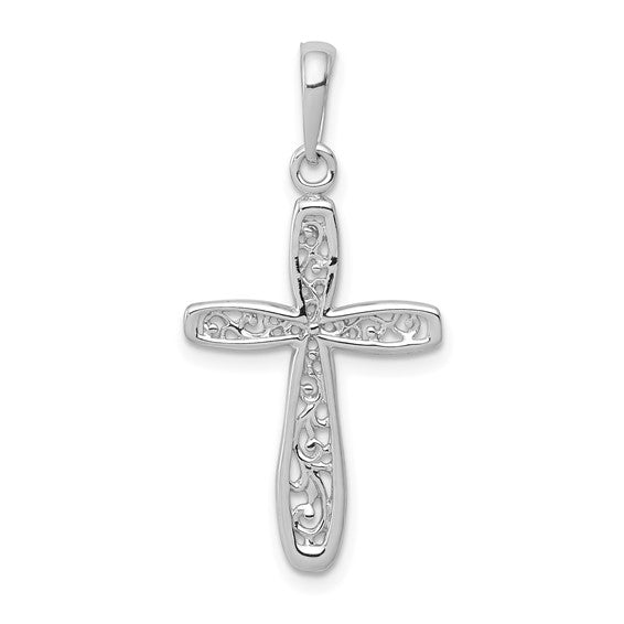 14K W Gold Filigree Cross - Walter Bauman Jewelers