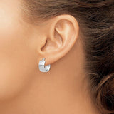 14k W Gold High Polished Wide Hoop Earrings - Walter Bauman Jewelers