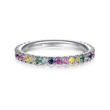 14K W Gold Multi Gemstone Band - Walter Bauman Jewelers