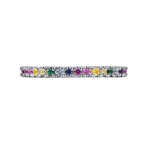 14K W Gold Multi Gemstone Band - Walter Bauman Jewelers