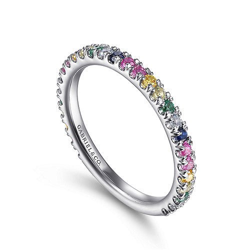 14K W Gold Multi Gemstone Band - Walter Bauman Jewelers