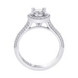 14K W Gold Oval CZ Center & 0.40cttw Diamond Accent Engagement Ring - Walter Bauman Jewelers