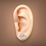 14K W Gold Round 0.16cttw H/SI2 Diamond Earring Settings - Walter Bauman Jewelers