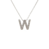 14K W Gold small diamond initial 'W' pendant - Walter Bauman Jewelers