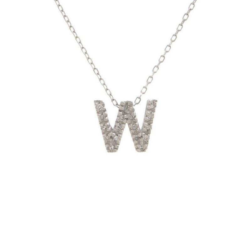 14K W Gold small diamond initial 'W' pendant - Walter Bauman Jewelers