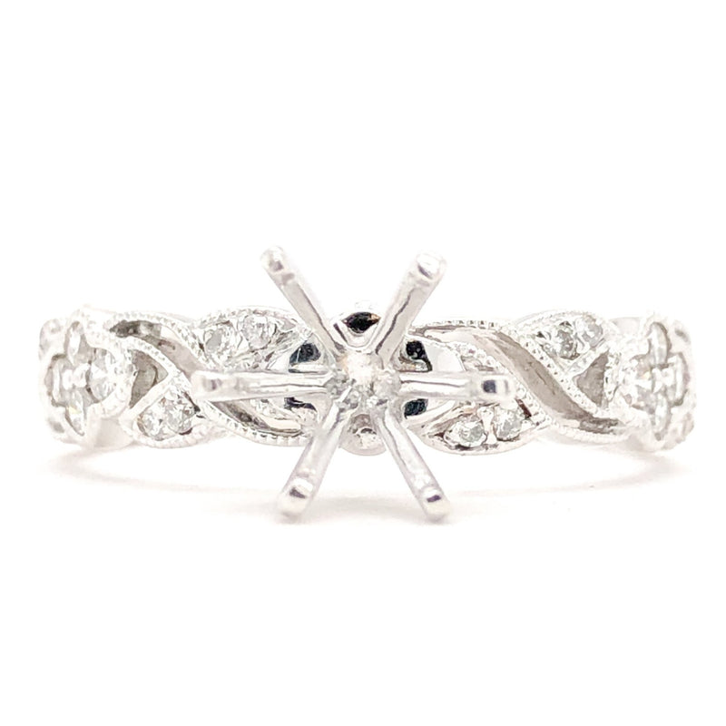 14K WG 0.30cttw Diamond 6 Prong Engagement Ring Setting - Walter Bauman Jewelers