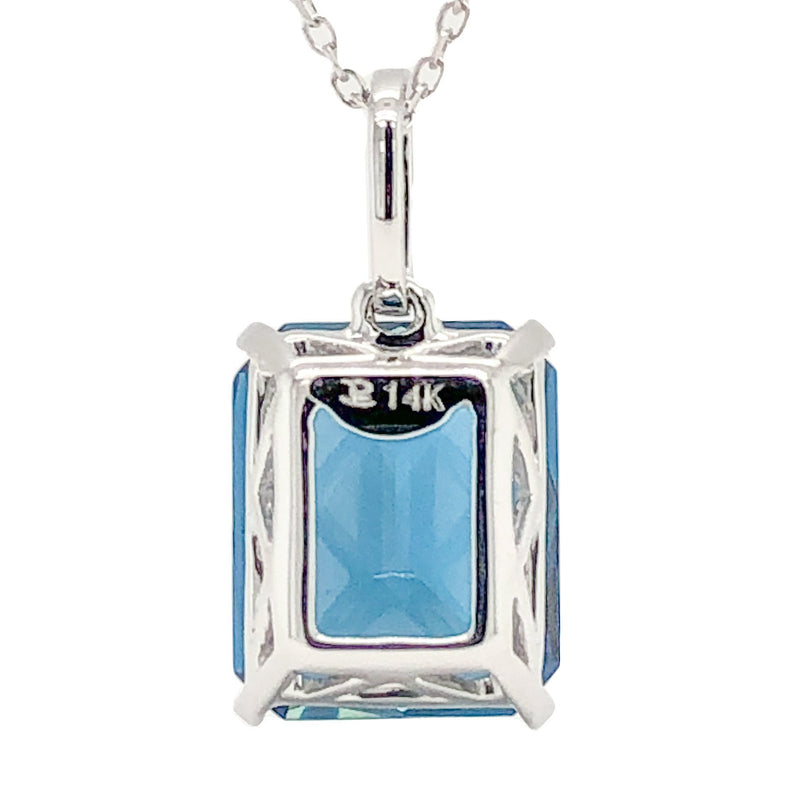 14K WG .03cttw London Blue Topaz Pendant - Walter Bauman Jewelers