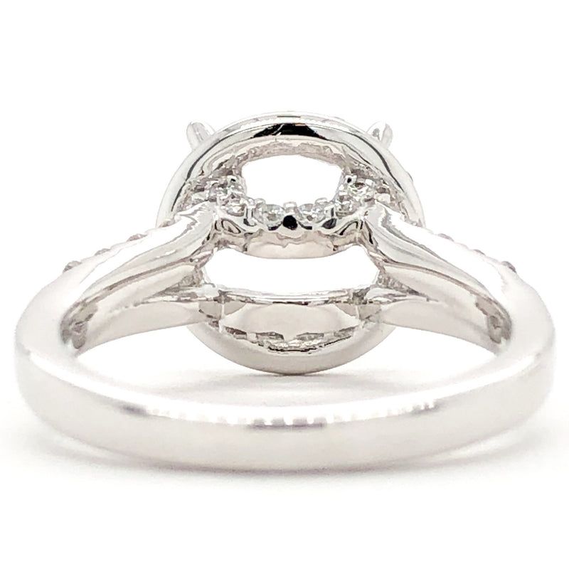14K WG 0.65cttw Diamond Halo Engagement Ring Setting - Walter Bauman Jewelers