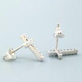 14K WG .08cttw Small Diamond Cross Earrings - Walter Bauman Jewelers