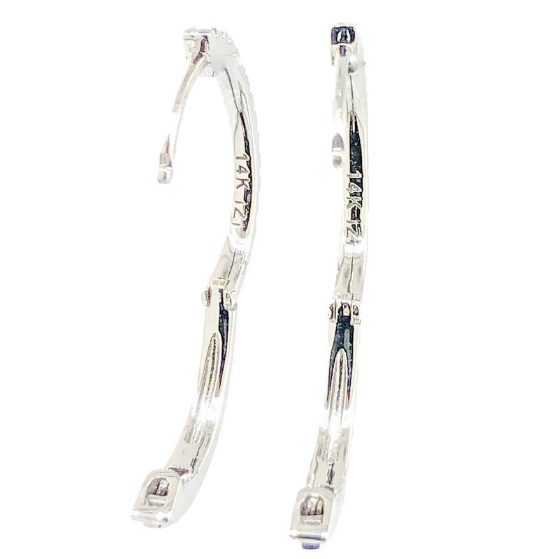 14K WG .19cttw Small Diamond Hoops - Walter Bauman Jewelers