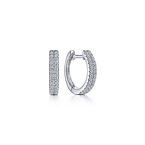 14K WG .25cttw Diamond Huggie Earrings - Walter Bauman Jewelers