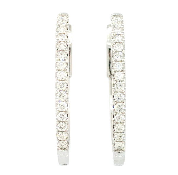 14K WG .38cttw Diamond Hoop Earrings - Walter Bauman Jewelers