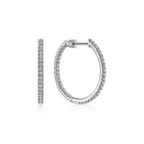 14K WG .50cttw Diamond Hoops - Walter Bauman Jewelers