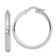 14K WG DC Hoop Earrings - Walter Bauman Jewelers