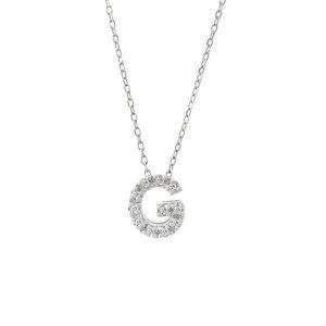 14K WG Diamond Initial 'G' Pendant - Walter Bauman Jewelers