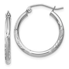 14K WG Hoop Earrings - Walter Bauman Jewelers