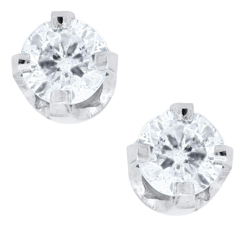 14K White .10tcw Diamond Baby Studs - Walter Bauman Jewelers