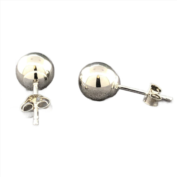 14K White Gold 6mm Ball Earring - Walter Bauman Jewelers