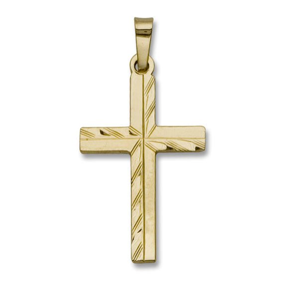 14K Y Dia Cut Cross 1.1grms - Walter Bauman Jewelers