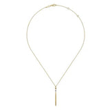 14K Y Gold 0.03ctw Diamond Long Drop Pendant - Walter Bauman Jewelers