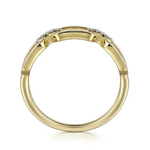 14K Y Gold 0.04ctw Chain Link Ring - Walter Bauman Jewelers
