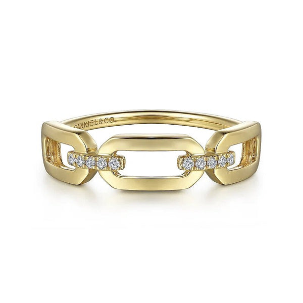 14K Y Gold 0.04ctw Chain Link Ring - Walter Bauman Jewelers